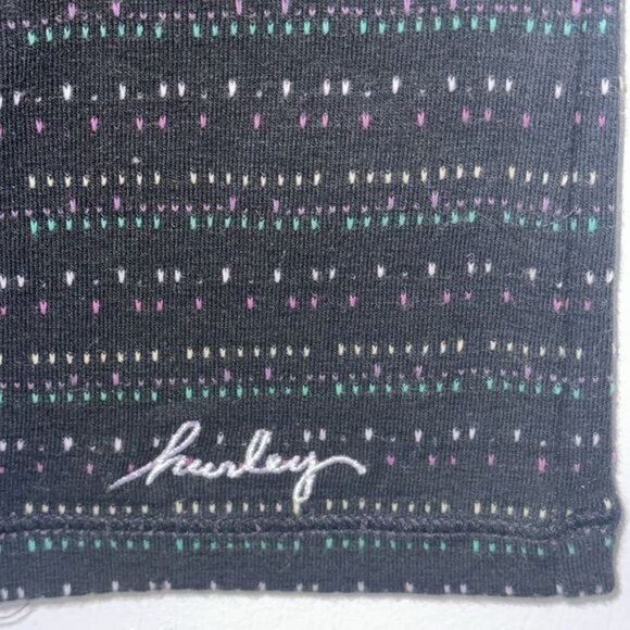 Hurley Black Spaghetti Strap Ruched Tank Top With Multicolor Stitching Womens Si - Picture 4 of 7